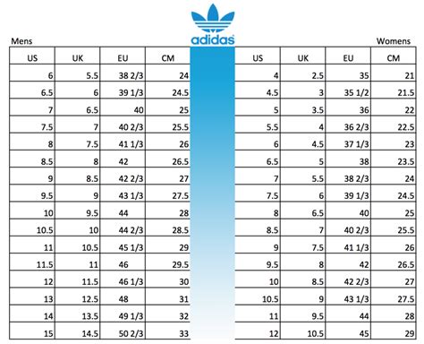 adidas shoe size chart us.